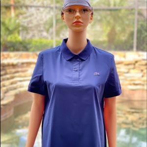 LACOSTE WOMENS COTTON POLO (10) BLUE